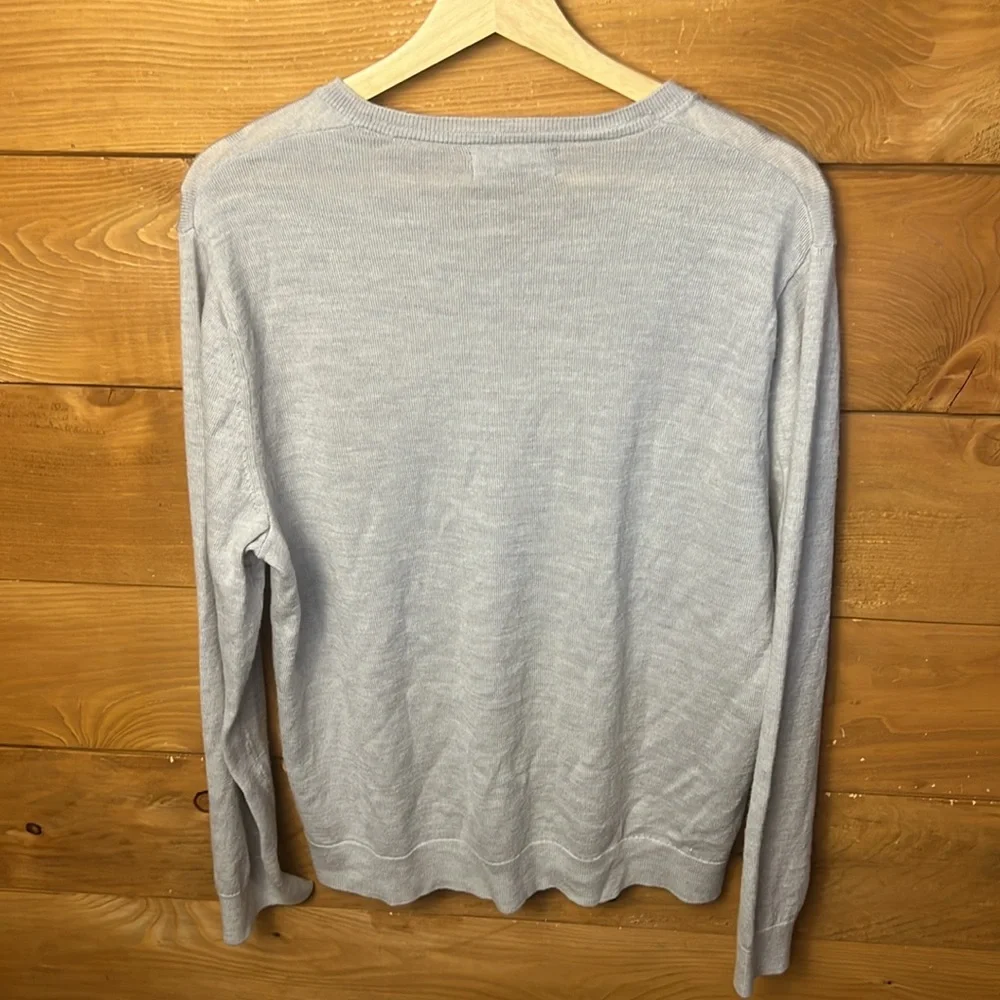 Banana Republic Men’s 100% Merino Wool Gray Sweater Knit‎ Medium Winter Casual
